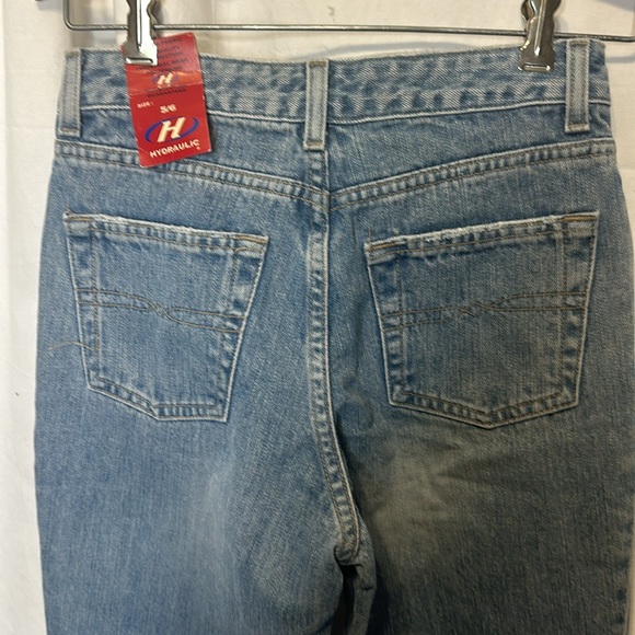 NWT VTG Y2K HYDRAULIC MOM JEANS EMBELLISHED HIPPIE DETAILS ON CUFF SIZE 5 f15 - Picture 6 of 9
